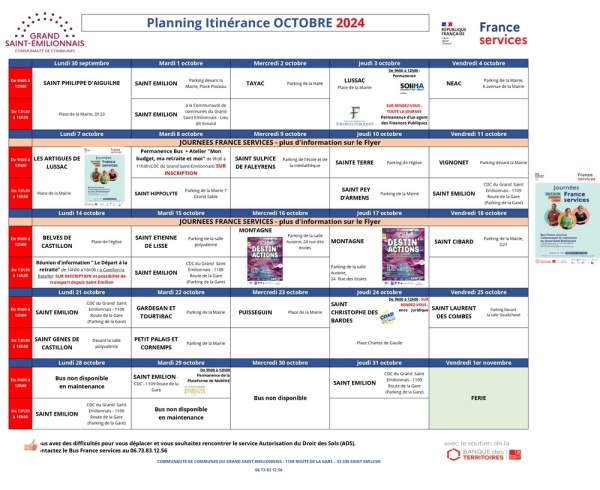 Bus France Services Planning