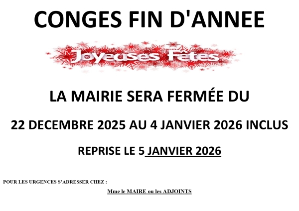 Congés de fin d'année